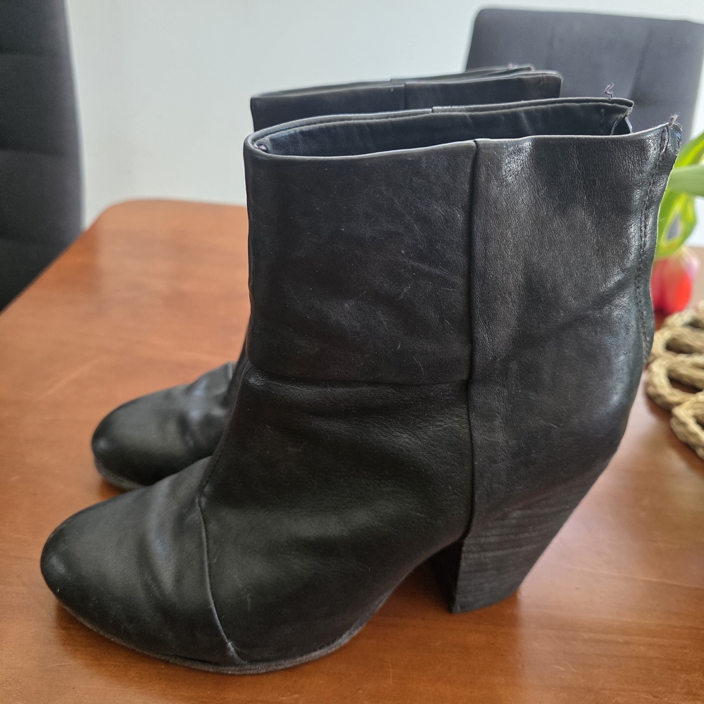 Rag & Bone Black Heeled Leather Boots